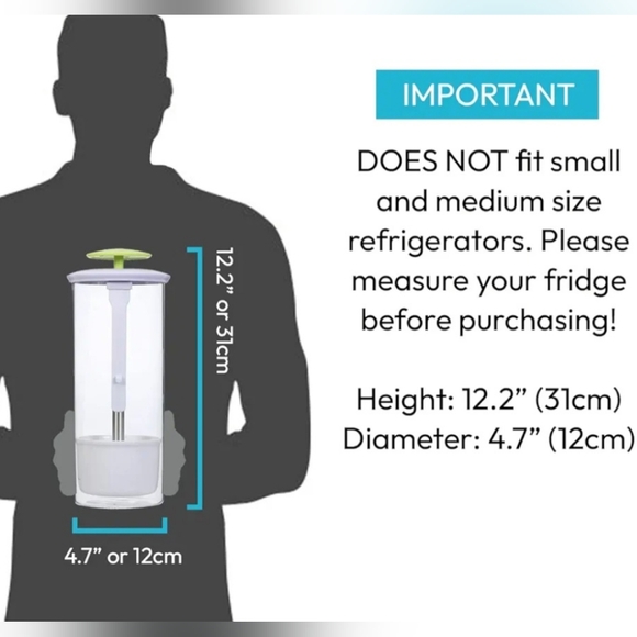 Cleae Borosilicate Glass Herb Keeper and Herb Storage‎ Container 12.2x4.7in - Picture 7 of 14